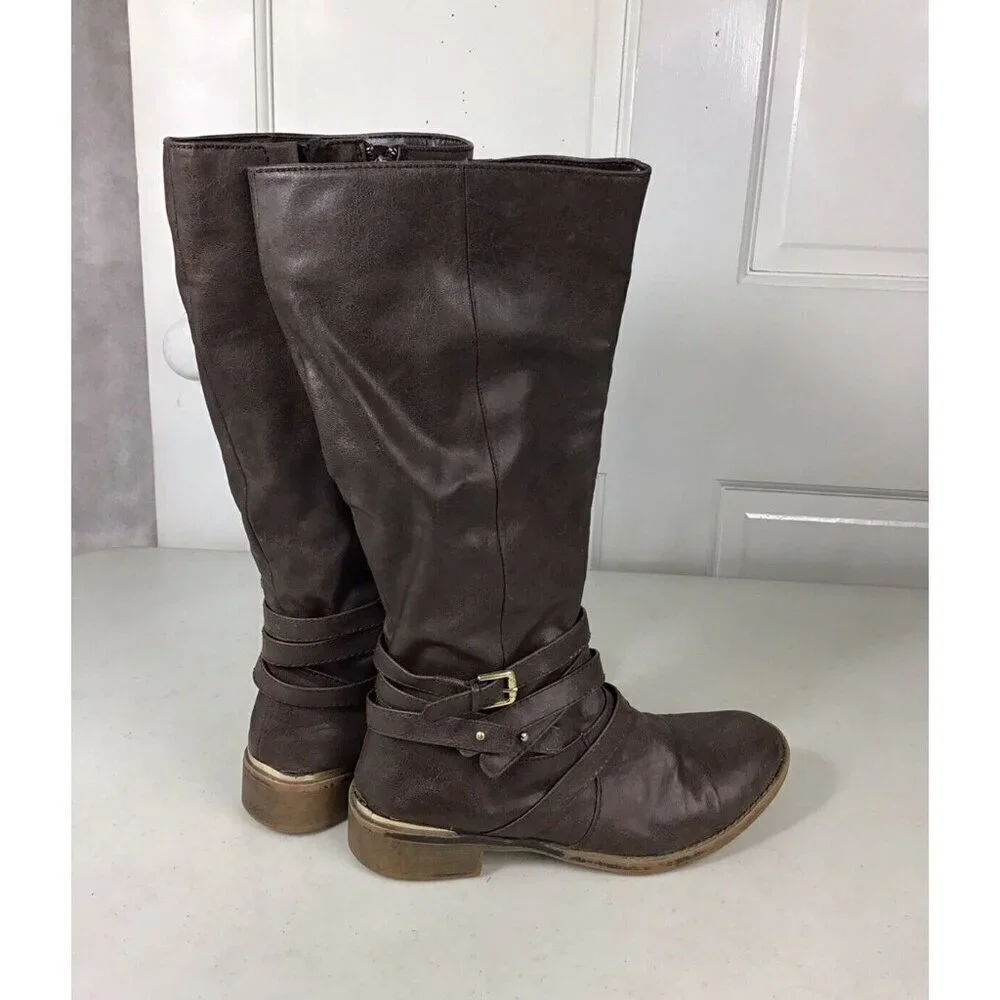 JUST FAB Boots Side Zipper Womens 7.5